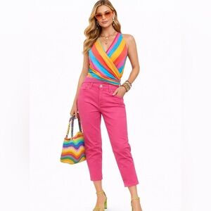 J brand pink salmon skinny crop capri pants size 28 tum hotpin